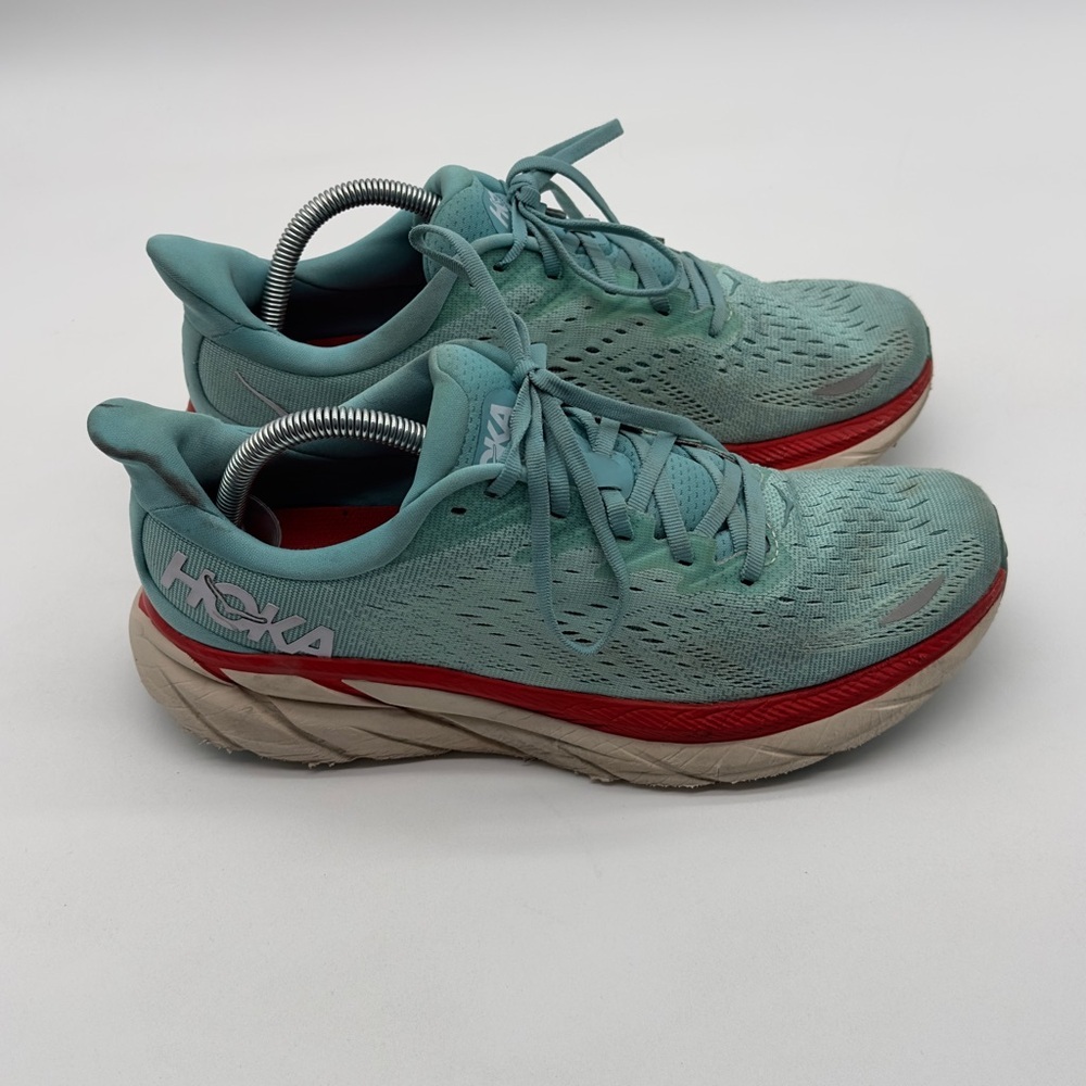 Hoka One One Women's Running Shoes Clifton 8 Aqua‎ Blue Size 10B
